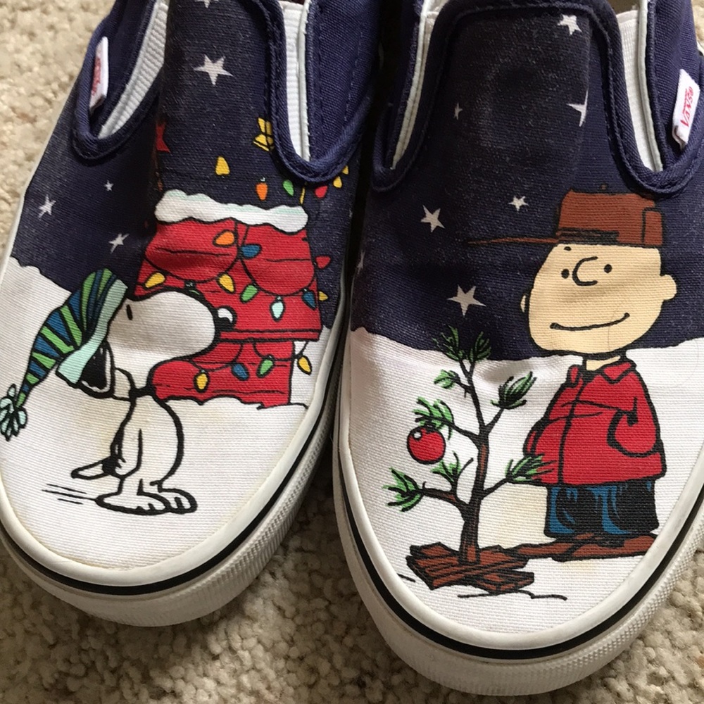 Peanuts Christmas Vans. 2017. Size 8.